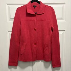 Talbots Cardigan Sweater Women Cotton blend Long Sleeve Collar Button‎ Front M
